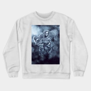 VIKING Shieldmaiden Fierce Female Warrior Fantasy  art Crewneck Sweatshirt